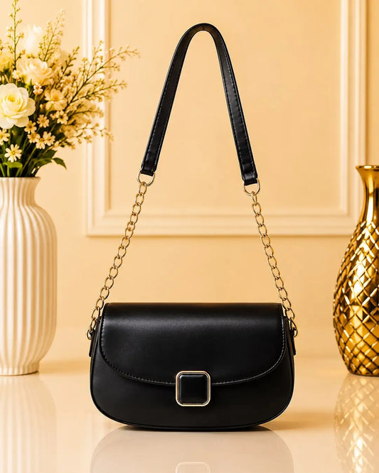 Women's Leather Plain Shoulder Bag