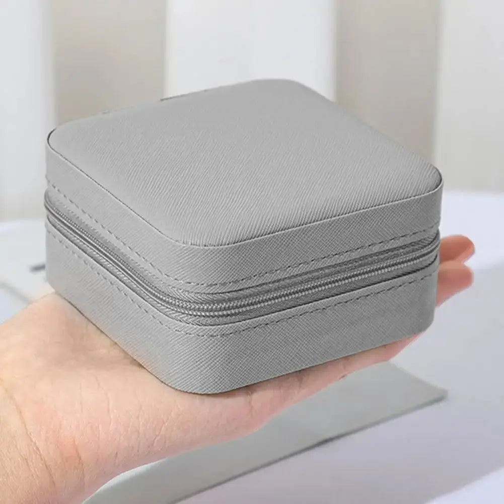 High Quality Leather Jewellery Organizer Box with Zipper | Ear Rings & Necklace_Bracelets Holder | Small Jewelry Box Vanity Hanger Stand Velvet