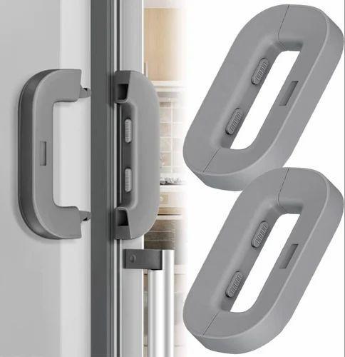 Self-Adhesive Fridge Lock Grey ABS Plastic 1 Pc