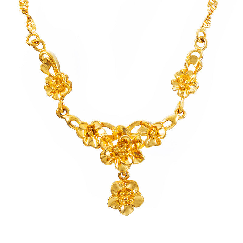 Gold Flower Necklace for Women Wedding Collarbone Chain