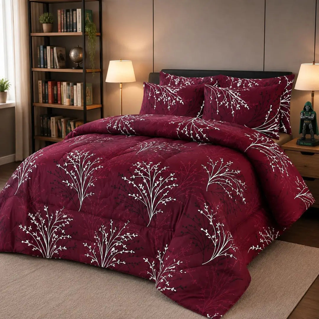 Exclusive 6 Pcs Cotton Salonica Printed Double Razai Set