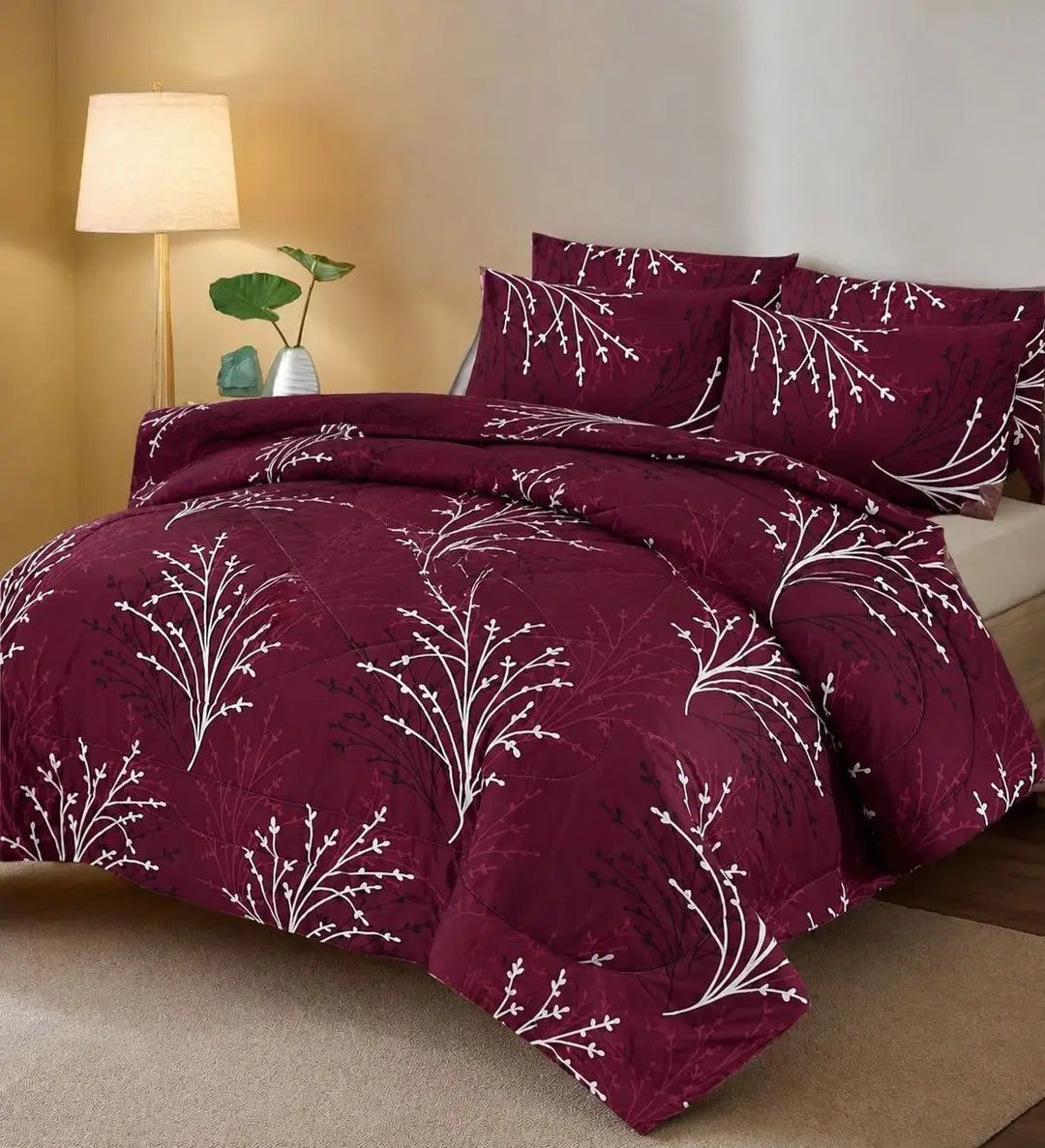 Exclusive 6 Pcs Cotton Salonica Printed Double Razai Set