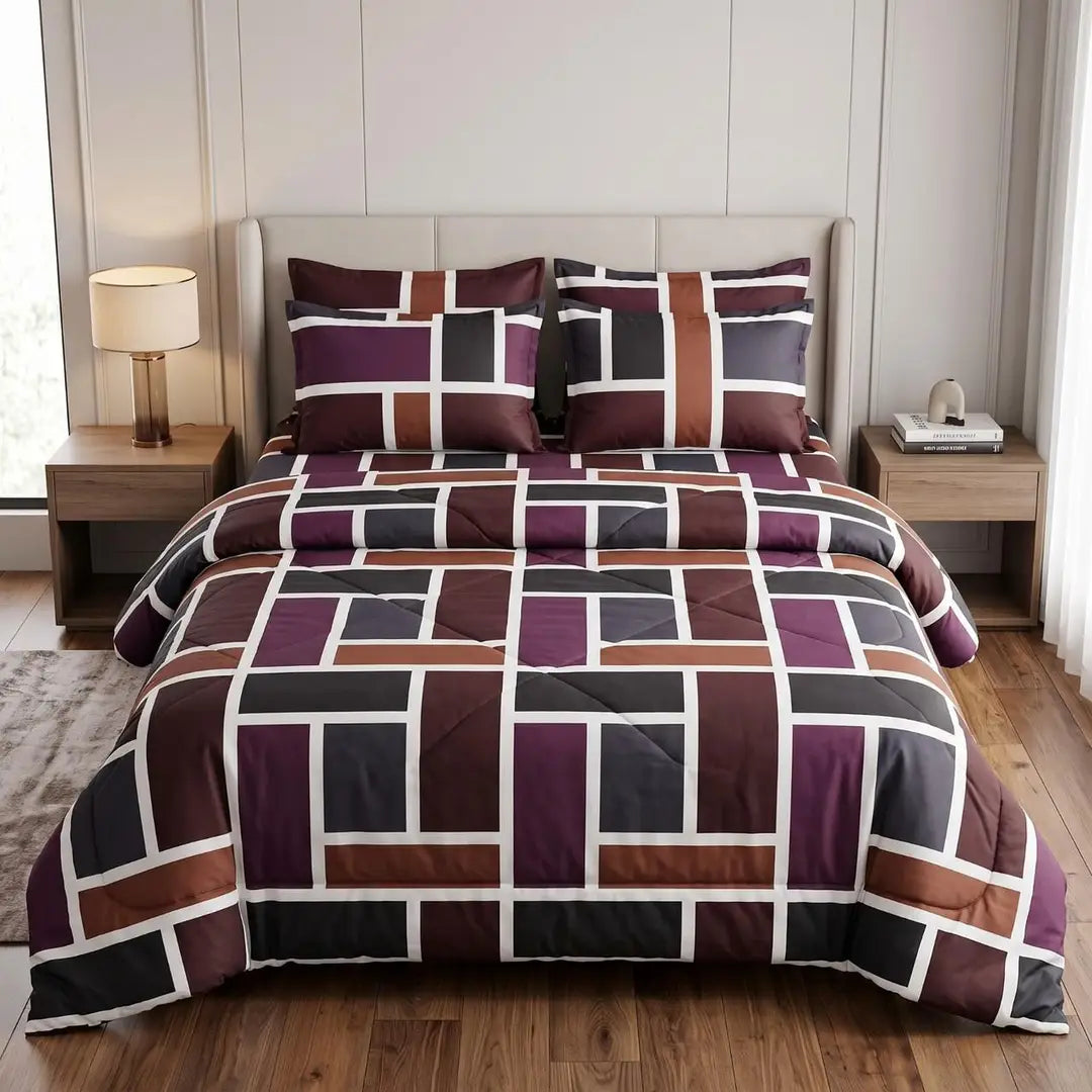 Exclusive 6 Pcs Cotton Salonica Printed Double Razai Set