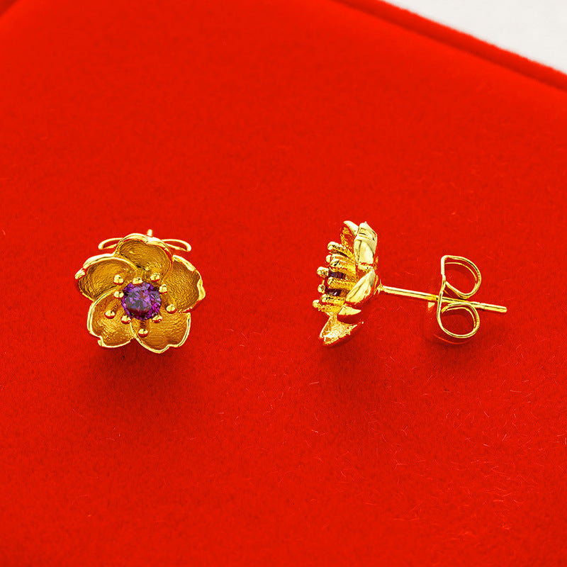 Gold Plated Daisy Jewelry Set for Women