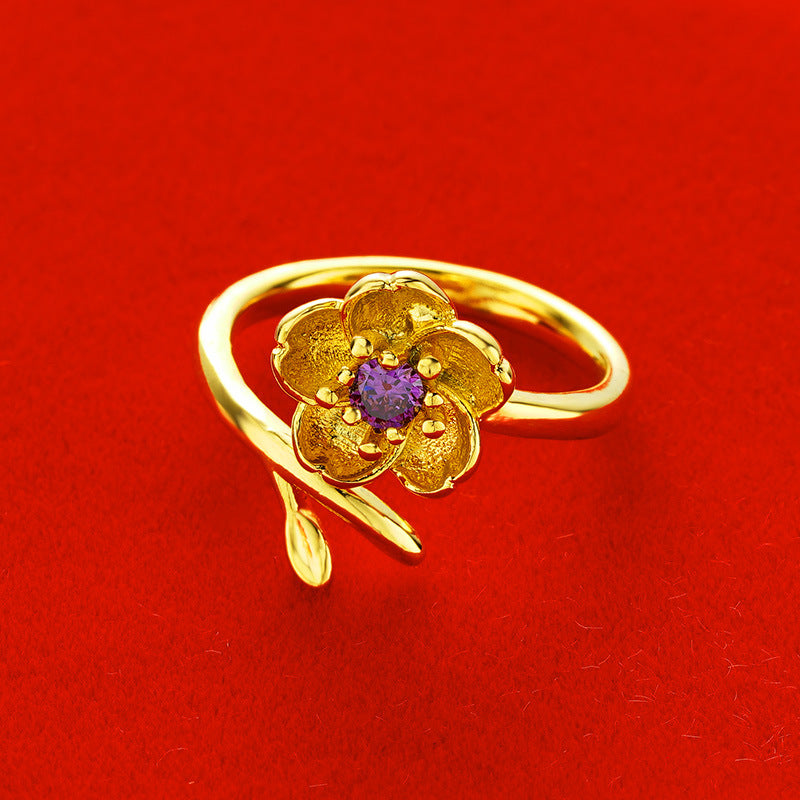 Gold Plated Daisy Jewelry Set for Women