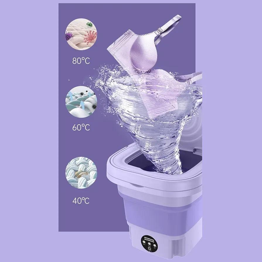 Portable Mini Washing Machine Purple ABS Compact