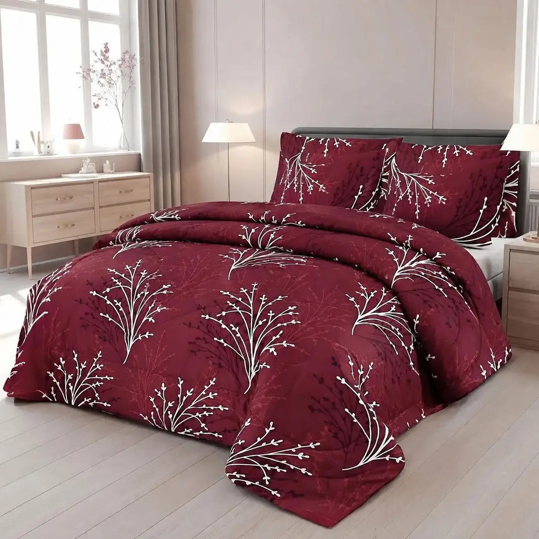 Exclusive 6 Pcs Cotton Salonica Printed Double Razai Set
